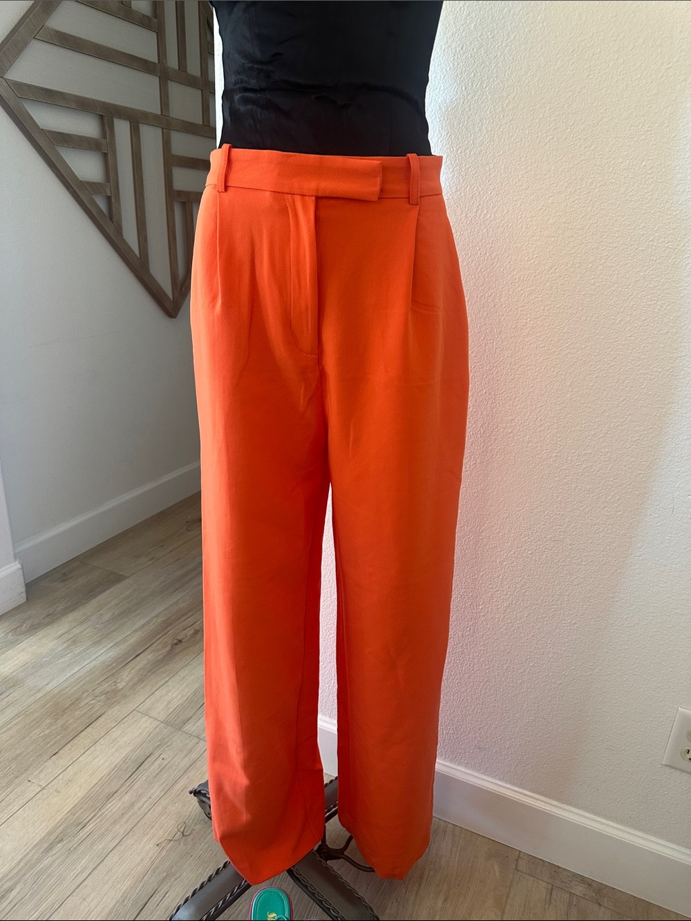 NWT Zara Bright Orange Wide-Leg Trousers